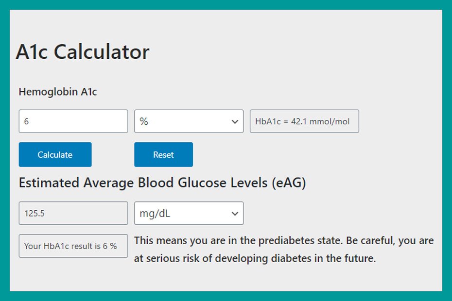 A1c Calculator – Calculate HbA1c to eAG